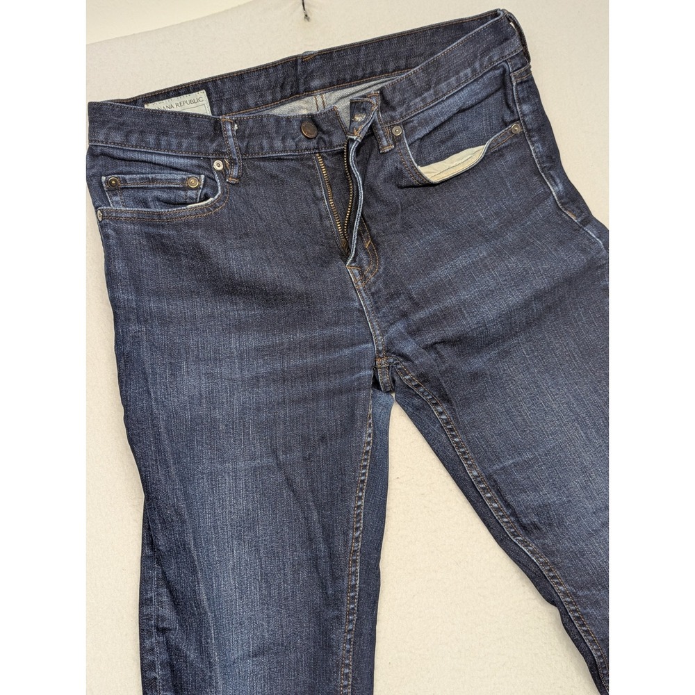 Banana Republic Slim Fit Jeans 33W 34L Dark Wash Indigo Denim Mens